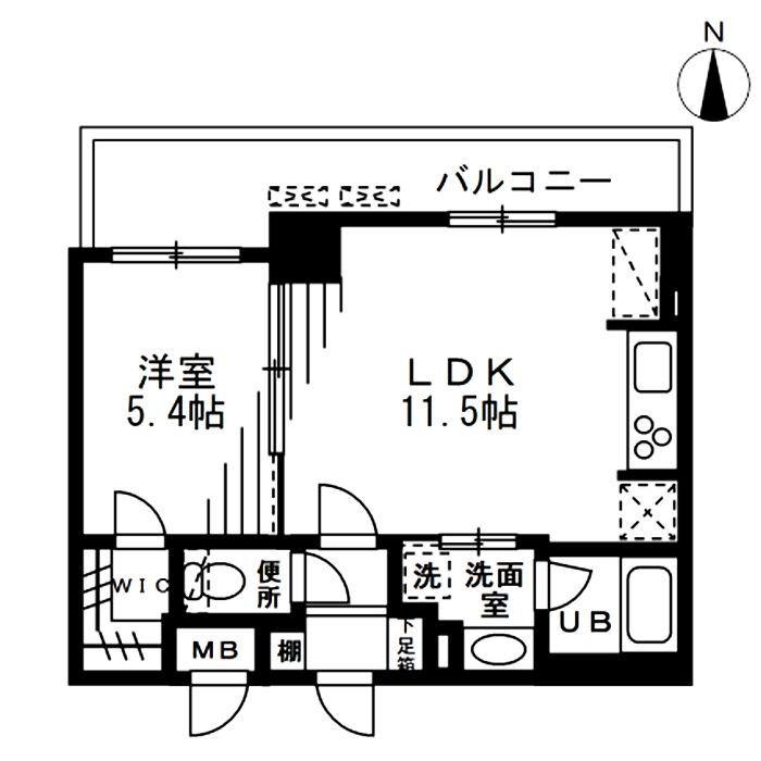 ザ・パークハビオ天満橋(1LDK/10階)の間取り写真