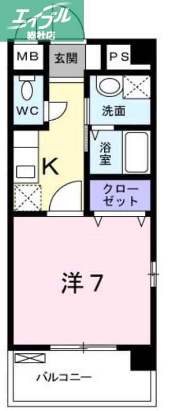 アルテー・メーディオ(1K/2階)の間取り写真