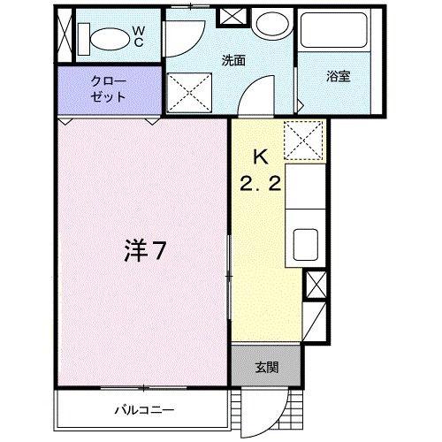 リーフパーク宮前(1K/1階)の間取り写真