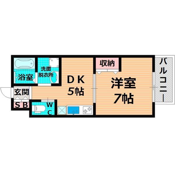 コムフィー(1DK/2階)の間取り写真