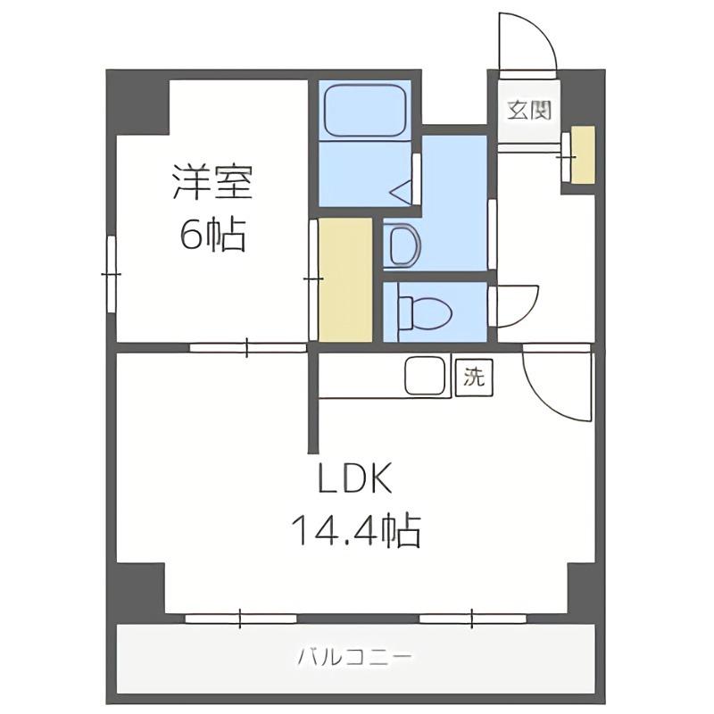 Lハイム豊平公園(1LDK/2階)の間取り写真