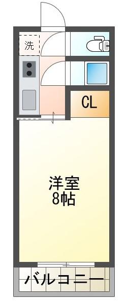 光ハイツ B(1K/1階)の間取り写真
