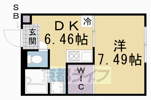 レオパレス 相楽台(1DK/2階)の間取り写真