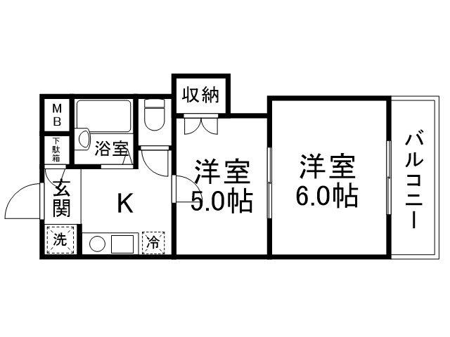 プリマベーラ西京極(2K/3階)の間取り写真