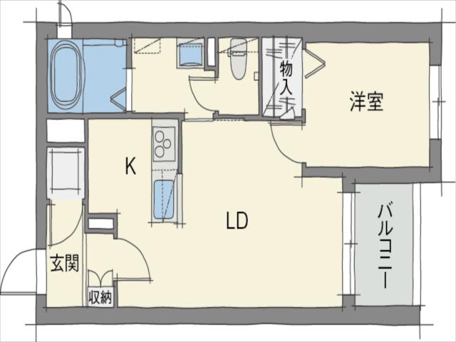 アルベルゴ熊谷(1LDK/2階)の間取り写真