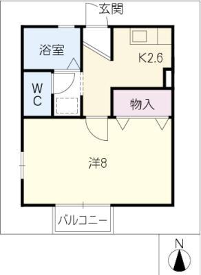 ステイ杁ヶ池(1K/1階)の間取り写真