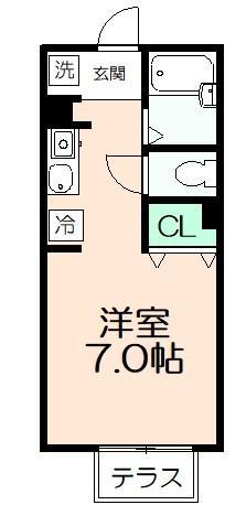 エンドレス(ワンルーム/2階)の間取り写真