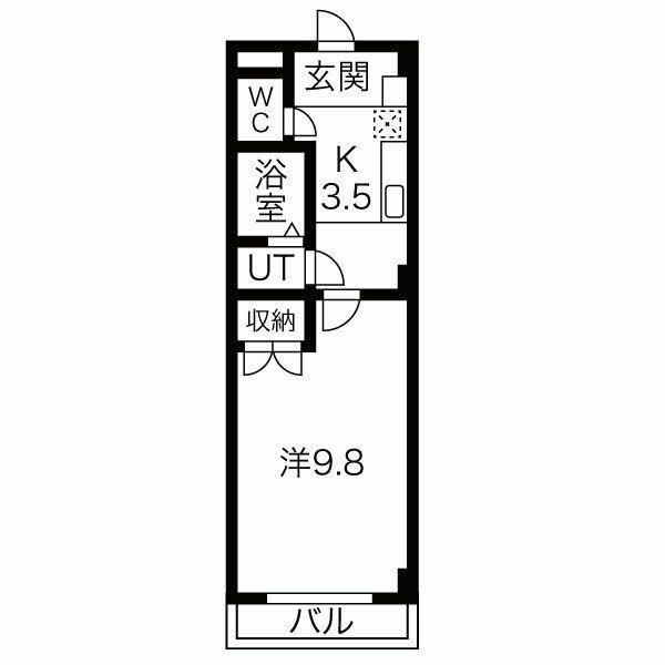 ポレール梅林(1K/2階)の間取り写真