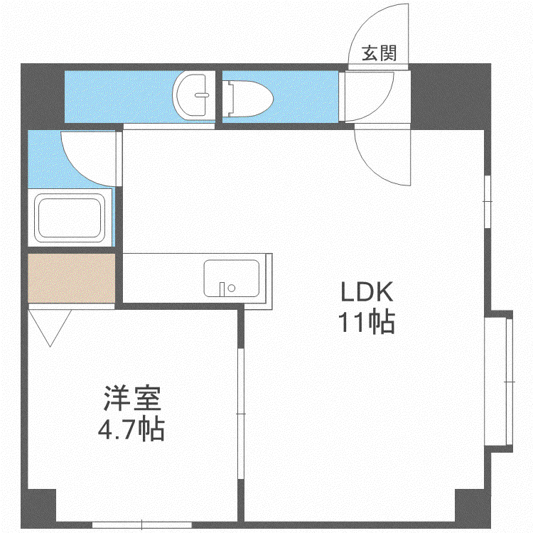 リリアン(1LDK/4階)の間取り写真