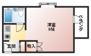 リンデン(ワンルーム/3階)の間取り写真