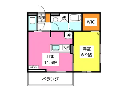 D-ROOM五十川(1LDK/3階)の間取り写真