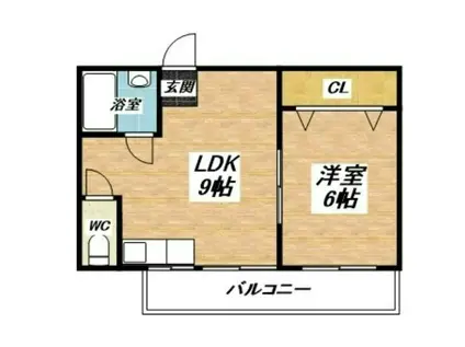 ドムール大倉(1LDK/5階)の間取り写真