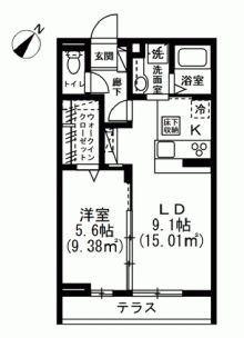 ラグーナレジデンス(1LDK/2階)の間取り写真