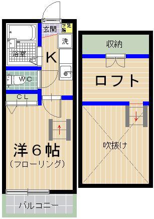 エムビル高美台(1K/1階)の間取り写真