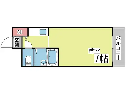 シャンブレット六甲(ワンルーム/3階)の間取り写真