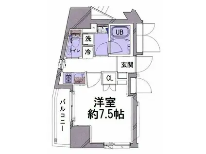 コンシェリア新宿御苑 CROSSIA(1K/11階)の間取り写真