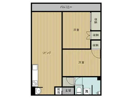 イトーピア(2LDK/4階)の間取り写真