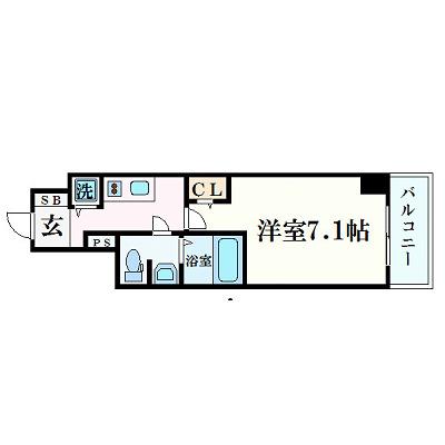 プレサンス梅田東ベータ(1K/5階)の間取り写真