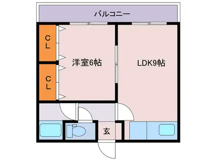 ビージューハウス(1LDK/2階)の間取り写真