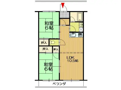マンションプラムA(2LDK/2階)の間取り写真