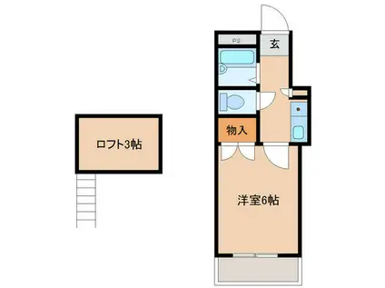 グランデコ・UNO花津留(1SK/1階)の間取り写真