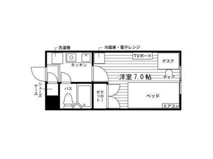 学生会館UNI EMEAL中野島(1K/4階)の間取り写真