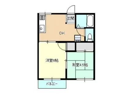 サニーハイツ城山(2DK/2階)の間取り写真