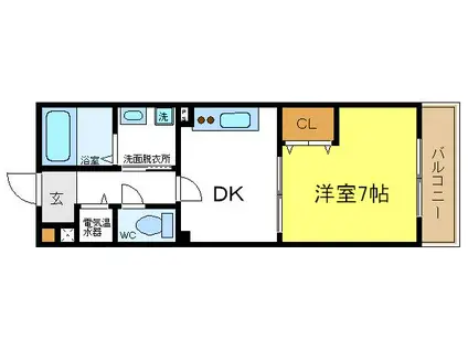 ソレジオ岬(1DK/1階)の間取り写真