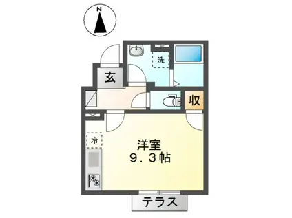 ORION GARDEN(ワンルーム/1階)の間取り写真