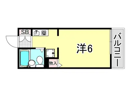 メゾンドアヴニール名谷(1K/2階)の間取り写真