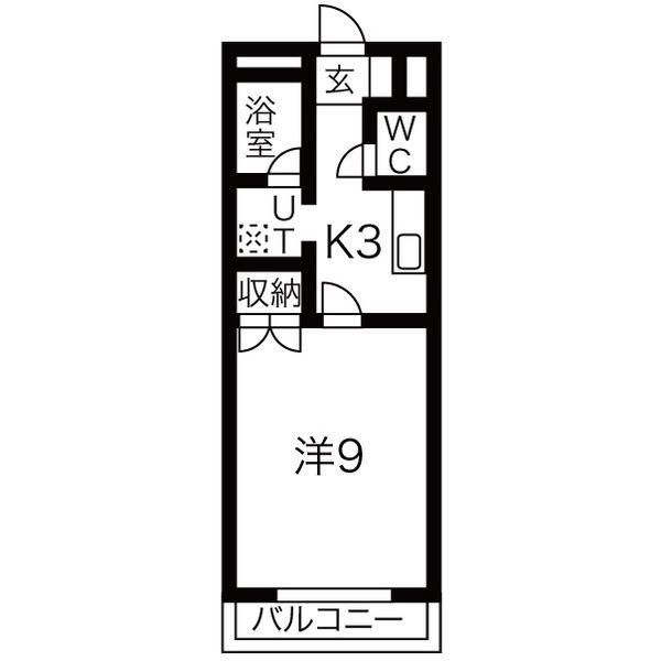 ステージアⅠ(1K/1階)の間取り写真