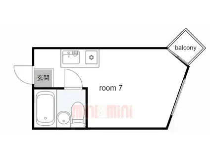 AMABILE六甲(ワンルーム/2階)の間取り写真