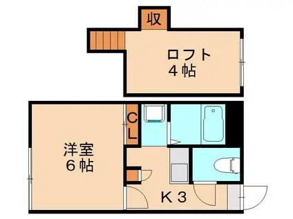 レオパレス楠の風(1K/1階)の間取り写真