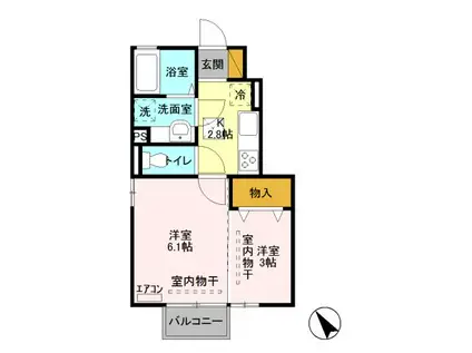 ヴェールクレール B(2K/1階)の間取り写真