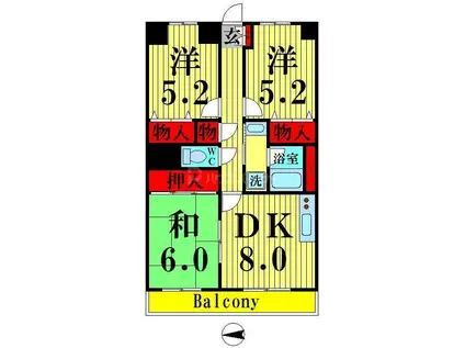 エステート西新井(3DK/4階)の間取り写真