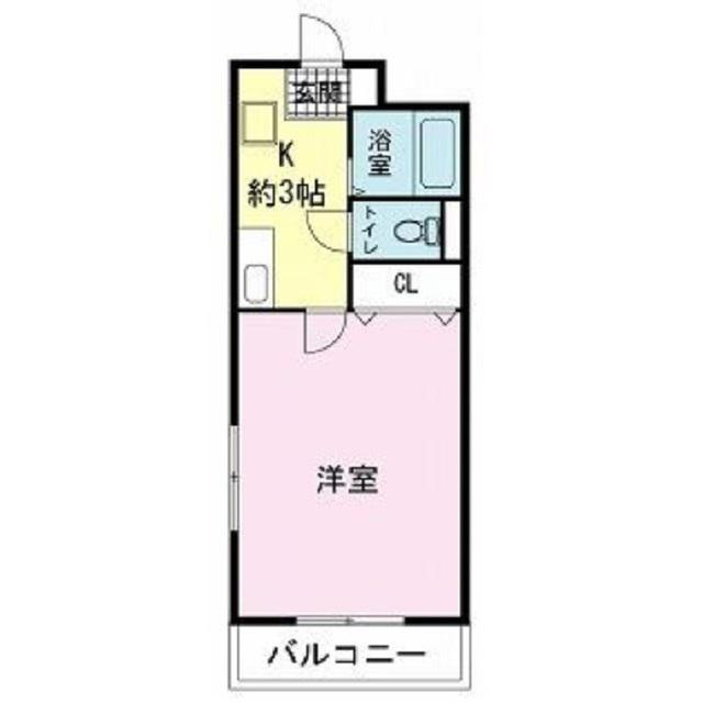 ヴィラコンテッサ原(1K/1階)の間取り写真