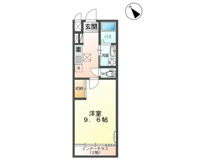 HACK BERRY真鍋(1K/1階)の間取り写真