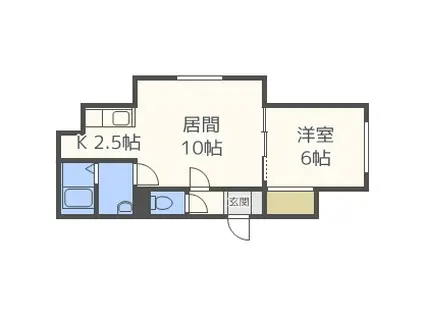 サンテラス星置IX(1LDK/1階)の間取り写真