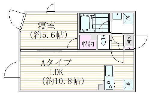 グランピア笹塚(1LDK/1階)の間取り写真