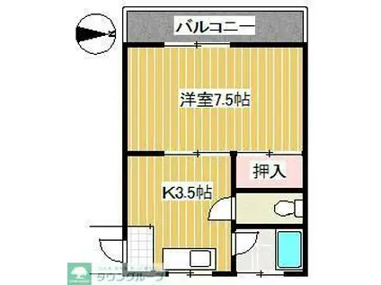 第1松原コーポ(1K/4階)の間取り写真