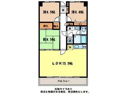 マイタウン伊那(3LDK/6階)の間取り写真