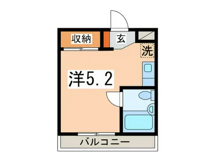 ハウスAG(ワンルーム/2階)の間取り写真