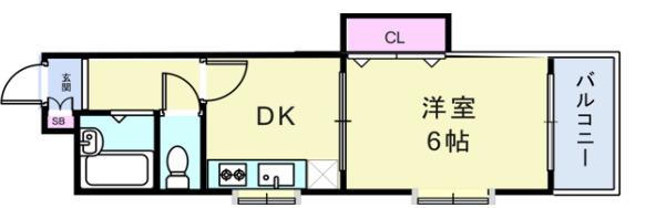 アミ前田(1DK/3階)の間取り写真