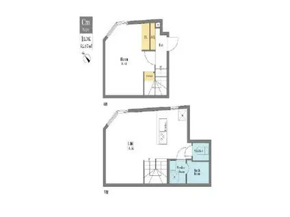LEGALAND西新宿(1LDK/4階)の間取り写真