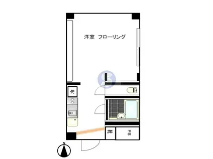 ナウウェルコート龍造寺(1K/1階)の間取り写真
