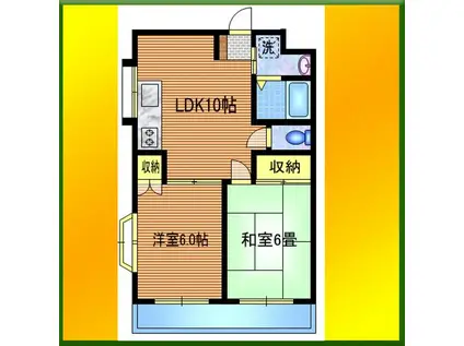 マロン21(2LDK/3階)の間取り写真