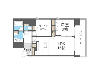 NOIRE北堀江(2LDK/5階)の間取り写真