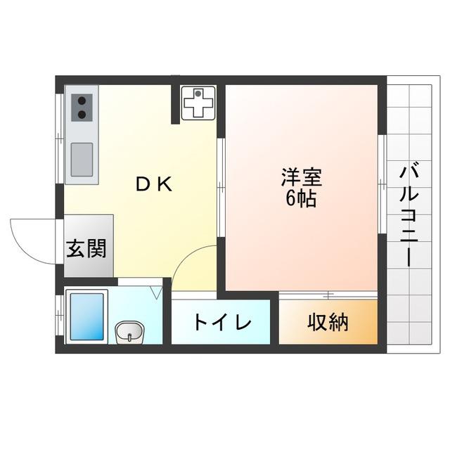 小川マンション(1DK/3階)の間取り写真