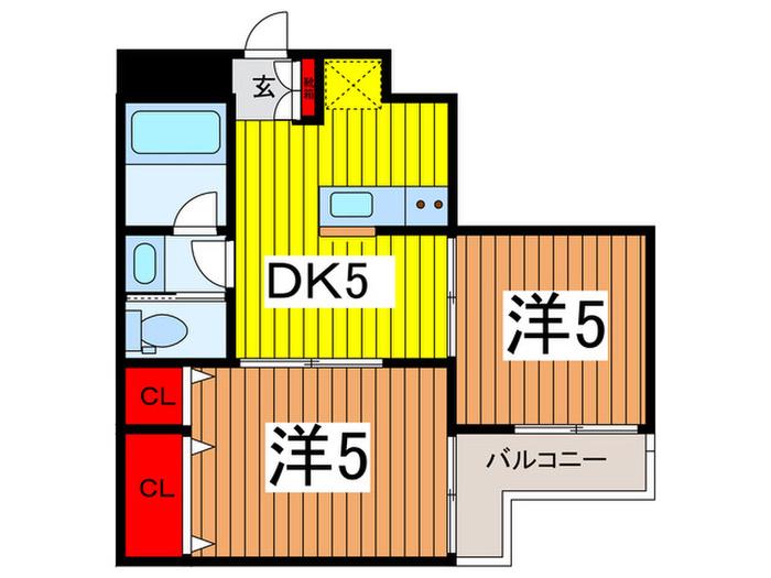 RENARVO URAWA(2DK/4階)の間取り写真