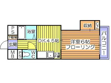 ロイヤルハイツ菅原(1DK/7階)の間取り写真